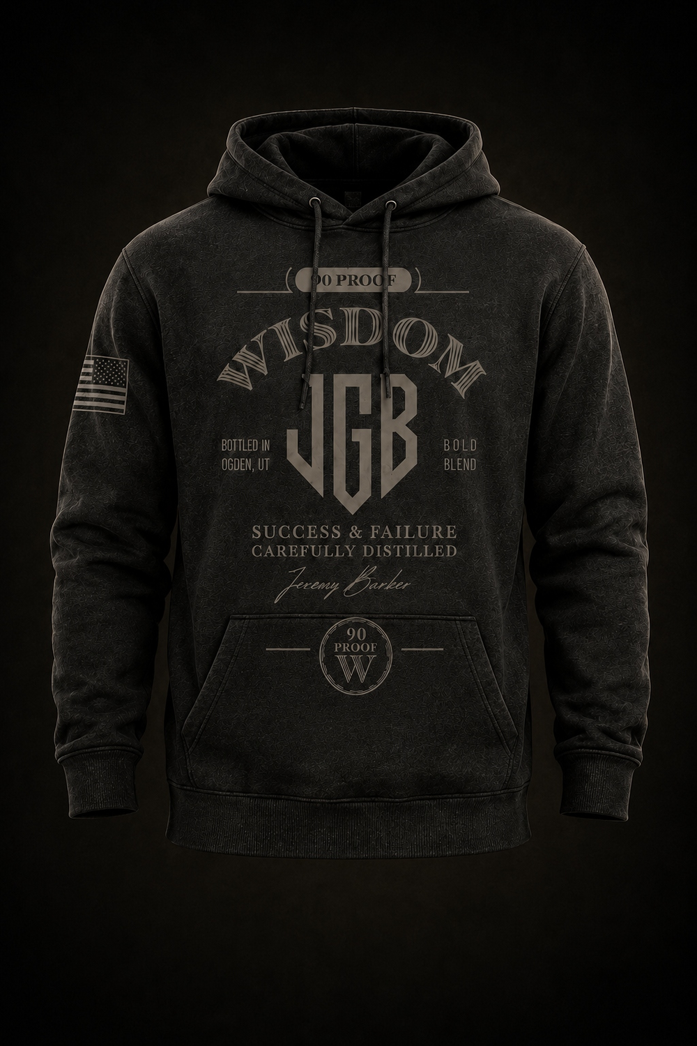 Bourbon Room Hoodie Bourbon Black by JGB. Capsule 001 preorder, $85.